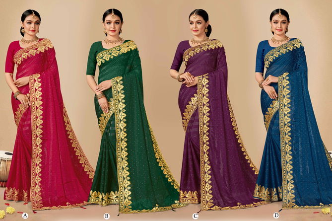 Ronisha Africa Embroidery Party Wear Saree Catalog
